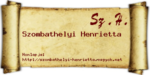 Szombathelyi Henrietta névjegykártya
