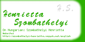 henrietta szombathelyi business card